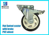 3-5 o rodízio livre liso do giro do PVC/ESD da polegada roda a placa - monte com conjunto de freio