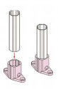 Encaixes de alumínio ISO9001 da cremalheira de tubulação do copo do pé para a tubulação de 28mm