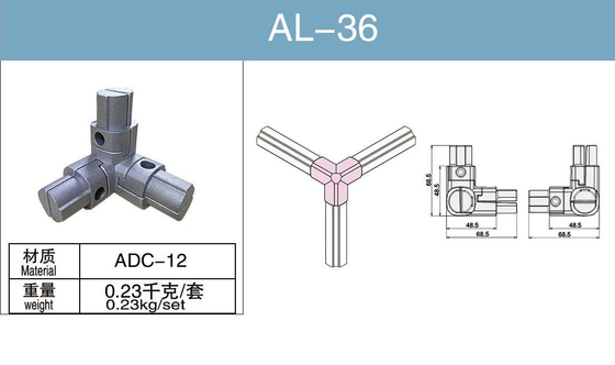 O conector do tubo da liga AL-36 de alumínio anodizou o conector interno de três maneiras